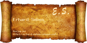 Erhard Sebes névjegykártya